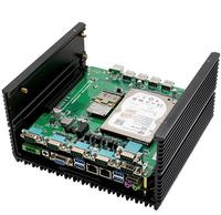 Komputer industri Dual core X86 komputer terpasang sistem barebone mini tanpa kipas komputer industri