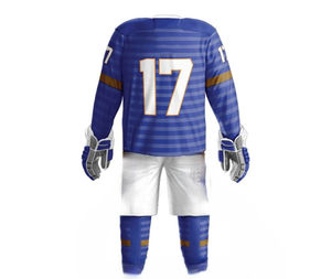 Uniformes de hockey sur glace de haute qualité Sublimation complète col en V uniformes de hockey sur glace faits en polyester régulier - Product Image 3