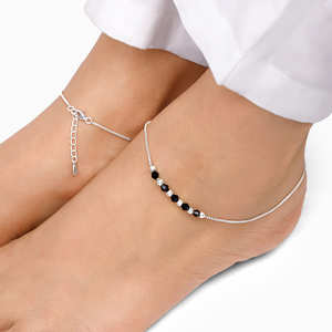 Handmade Silver Beaded Charm <b>Anklet</b> Stylish Foot Jewelry Trendy <b>Anklet</b> Perfect <b>For</b> <b>Women</b> Girls Party Wear Wedding And Occasions - Product Image 2