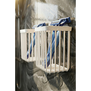 Ensemble de 2 supports adhésifs en plastique pour salle de bain, organisateur multifonctionnel pour brosses à cheveux et peignes, étagère murale de cuisine avec porte-brosse à dents - Product Image 1