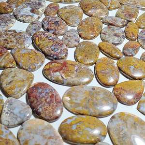 AAA Grado Natural Ciruela Madera Ágata Jasper Piedra preciosa Cabujón Forma libre Color verde Mezcla Forma y tamaño Lote al por mayor de alta calidad - Product Image 2