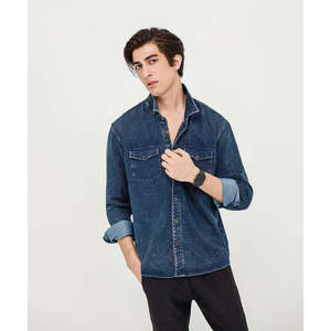 Camisa de mezclilla con botones para hombre - Product Image 6