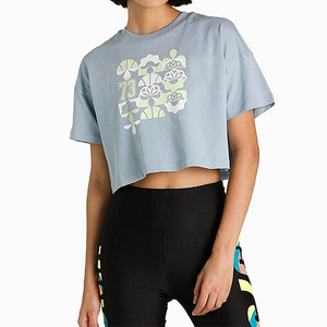 Camiseta de mujer con estampado 3D personalizado de algodón orgánico de alta calidad, Camiseta holgada de punto largo con letras de verano para mujer - Product Image 5