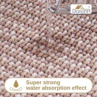 Tapis de salle de bain moderne en microfibre chenille beige, écologique, antidérapant, séchage rapide, certifié OEKO-TEX, doux, pour la maison et l'hôtel