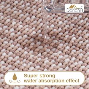 Tapis de salle de bain antidérapant en microfibre chenille beige Melody pour la maison et l'hôtel, séchage rapide, certifié OEKO-TEX, tapis doux 50x80 cm - Product Image 5