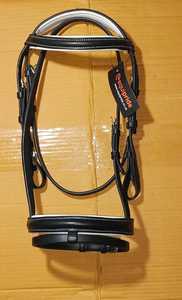 Brida cómoda de cuero inglés Horse con banda nasal Flash Acolchado extra suave - Product Image 5