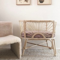 Ensemble de literie pour berceau pour nouveau-né naturel écologique avec matelas berceaux en rotin pour chambre d'enfant