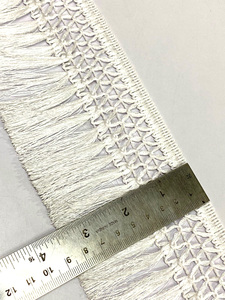 White <b>Christmas</b> Tree Decorations Polyester Fringes 3.5" for Garment & <b>Curtain</b> Use Customized Colors Wholesale Available - Product Image 4