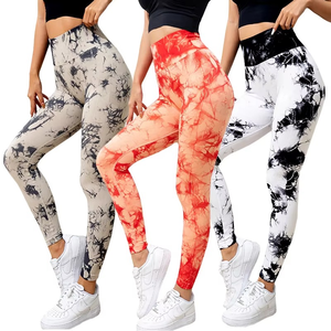 Pantalones de Yoga sin costuras con tinte de corbata personalizado, mallas de cintura alta para entrenamiento, levantamiento, Fitness, deporte, mujer, ropa deportiva para correr - Product Image 2