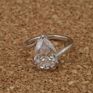 Brillant captivant laboratoire cultivé bague en diamant 18K or taille poire 3.50 CARAT VVS2 IGI certifié exquis bijoux cadeau femmes - Product Image 5