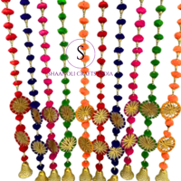 Décoration artificielle décorative Diwali guirlande de pompons faite à la main décoration de mariage toile de fond et pour les saisons des festivals