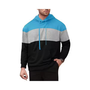 Sudadera con capucha informal de manga larga con estilo para hombre 2025, bloque de Color, bolsillo de canguro, todos los días, invierno, patrón liso teñido - Product Image 1