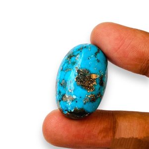 100% piedra preciosa turquesa Natural tamaño 30x14x13MM AAA ++ piedras preciosas de cabujón de forma ovalada de alta calidad para uso en joyería al por mayor - Product Image 4