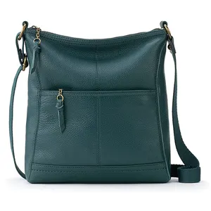 Iris Lederen Cross Body Lederen Tassen Belangrijkste Ritssluiting En Rits Pocket Met Back Slide Pocket Door Maximaliseren Dragen