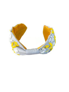Diadema Elegante con Diseño de Bordado de Hojas en Estilo Nudo, Diadema con Silueta de Hojas Bordadas a Mano - Product Image 5