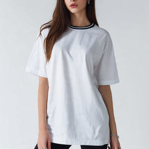 T-shirt pour femme en coton 100% et polyester, surdimensionné, ample, compressé, écologique, à séchage rapide, à épaules tombantes, pour l'été - Product Image 6