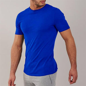 Venta al por mayor 100% algodón hombres camiseta unisex logotipo personalizado bordado Casual liso teñido negro rojo azul cuerpo delgado de gran tamaño de punto - Product Image 3