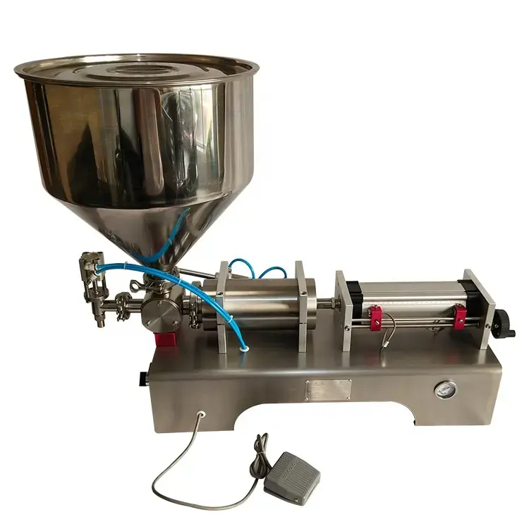 Semi-automatic pneumatic horizontal piston filler single head filling machine for daily life industrial food grade quality