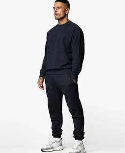 Chándal deportivo Unisex con rayas laterales y logotipo personalizado de alta calidad, conjunto de Jogger de 2 piezas, chándal de algodón transpirable para entrenamiento para hombre - Product Image 1