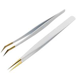 Pinces à cils en acier inoxydable à pointe en fibre pointue, recourbe-cils, outils de greffe de fibres pour extensions de cils, précision durable - Product Image 4