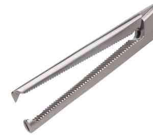 Juego de instrumentos quirúrgicos manuales Kocher, mordazas de acero inoxidable totalmente dentadas, base de arteria curva recta de 1x2 dientes para cirugía - Product Image 2