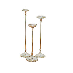 Bougeoir de luxe nordique en métal plaqué or bougeoir de table décoratif de mariage - Product Image 1