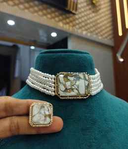 Calidad Premium latón lujo Moissanite oro gargantilla collar pendientes conjunto chapado en oro bodas fiestas aniversarios regalo - Product Image 2