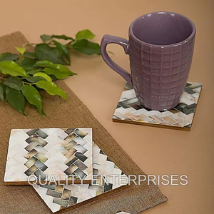 Ensemble de dessous-de-verre uniques en nacre de coquillage, incrustés de nacre, pour hôtels et restaurants, cadeaux de mariage, accessoires pour la maison, pour tapis et coussinets - Product Image 4