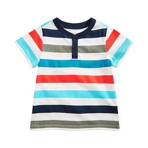 Camiseta Henley de Algodón a Rayas Blancas First Impressions para Bebés Niños, Talla 3-6 Meses - Product Image 1