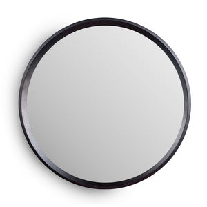 Espejo Decorativo con Símbolo Akis, Marco de MDF Negro, Pintado en Negro, Redondo, 4.0 mm de Grosor, Espejo de Pared Moderno para Decoración del Hogar y Oficina - Product Image 1