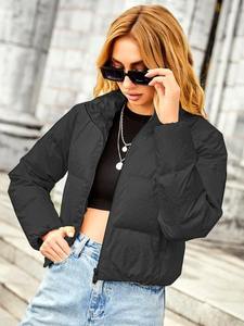 Chaquetas informales acolchadas con burbujas gruesas y cálidas de estilo recortado para mujer recién llegadas con fabricante de etiquetado personalizado - Product Image 3