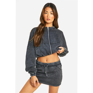 Chándal de mujer de peso pesado de moda, diseño impreso personalizado, traje de sudor de invierno, estilo de calle, conjunto sólido de talla grande - Product Image 3