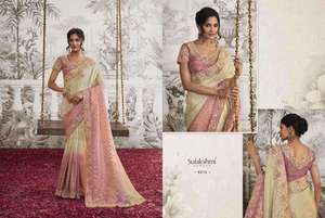 Sari de Georgette Pesada con Bordado de Alta Calidad a Precio Accesible, Último Diseño, Artículo de Venta Rápida, Pedido al por Mayor - Product Image 4