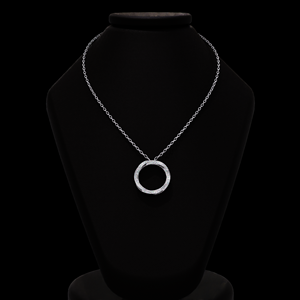 Círculo personalizado diseñado Leb Grown redondo brillante corte diamante colgante collar 925 plata esterlina uso diario y regalo de bodas - Product Image 2