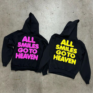 Sweat à capuche surdimensionné pour hommes, logo imprimé bouffant brodé, 100% coton, sweat à capuche unisexe vierge lourd pour hommes, vente en gros - Product Image 3