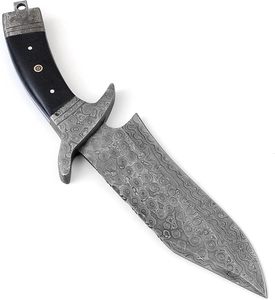 Handmade Damascus Steel Fixed Blade <b>Knife</b> with Black Micarta <b>Handle</b> and Leather Sheath OEM Multipurpose Camping <b>Knife</b> - Product Image 4