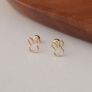 ต่างหูเม็ดกลมสีทอง14K สำหรับผู้หญิงต่างหูแบบเจาะรูปกระต่ายแนวทันสมัยเครื่องประดับแบบเจาะรูแบบธรรมดาสำหรับทุกวันขายส่งจาก K-Jewelry - Product Image 6