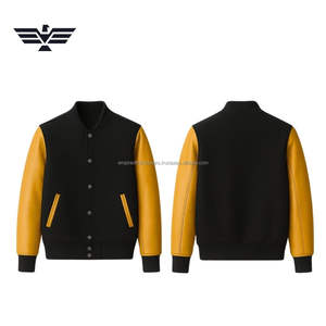 Chaqueta Universitaria de Invierno para Hombre con Cuello Alto y Revestimiento Personalizado |   Combinación de Colores Personalizada y Estilo Bomber de Béisbol Letterman - Product Image 6
