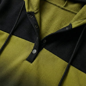 Bulk Wholesale Price Ladies Henley Hoodies Button Placket Drawstring Pockets Long Sleeve Regular Fit Pullover Customized Hoodies - Product Image 5