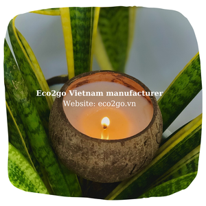 Top Trending Coconut Shell Candle Bowl/ Coconut Shell Bowl for Candle With Free Laser Brand Logo Made by Eco2go Vietnam - Product Image 2