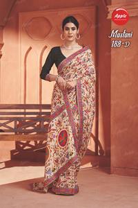 โดลาวิสโคส่าหรีแท้สวยสง่าพร้อมพิมพ์ตำแหน่งที่ซับซ้อนผ้านุ่มน้ำหนักเบาออกแบบให้เข้ากับงานปาร์ตี้และส่าหรี - Product Image 3