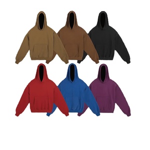 เสื้อฮู้ดดี้ผู้ชายทรงยาวผ้าฝ้าย 100% ทรงหลวมสไตล์ฝรั่งเศส สตรีทแวร์ สีพื้น ทรงปกติ น้ำหนัก 400 กรัม สำหรับฤดูใบไม้ผลิ - Product Image 2