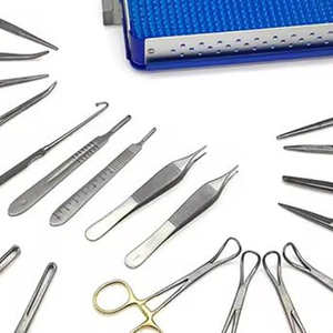 Ensemble d'instruments chirurgicaux mineurs manuels, ciseaux à manche doré, porte-aiguilles, pinces, pince à épiler, acier inoxydable, certifié CE, classe II - Product Image 2