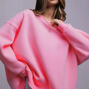 Pull-over à capuche surdimensionné personnalisé pour femmes Streetwear avec logo brodé dans le dos Sweat-shirt à imprimé bouffant avec épaules tombantes Hiver Automne - Product Image 2