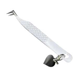 แหนบปลายสายไฟเบอร์90องศาที่ทำจากสเตนเลสกันไฟฟ้าสถิตย์แหนบถอนขนตาเพิ่มวอลลุ่มมีโลโก้แบบกำหนดเอง - Product Image 1