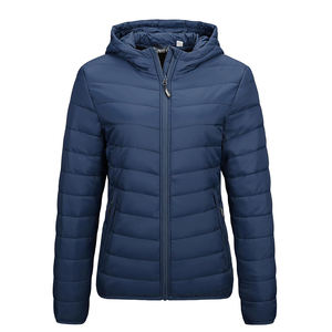 2025 otoño e invierno abrigo largo de cuero con capucha tamaño europeo chaquetas cálidas bombardero chaquetas acolchadas para mujeres - Product Image 5