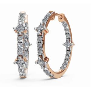 ต่างหูเพชรทรงกลม Radiances Vow ทอง 9 KT 14 KT 18 KT  งานเจียระไนแบบกลม ผลิตจากเพชรเลี้ยงในห้องปฏิบัติการ ขายส่งเครื่องประดับ รับผลิตแบบ OEM สำหรับธุรกิจ B2B ผู้ส่งออก - Product Image 5