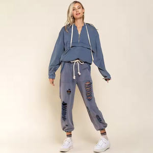 Nouveauté Impression de logo personnalisé Jogging taille moyenne pour femmes Style décontracté Pantalon de survêtement en coton Prix de gros - Product Image 4