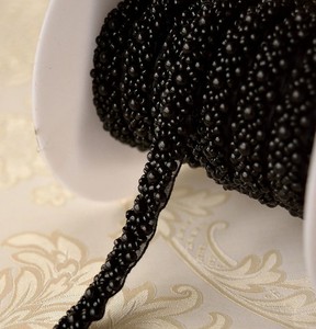 Ruban de macramé noir à perles pour robe de bal, bretelles de robe de mariée, projets d'artisanat - Product Image 1