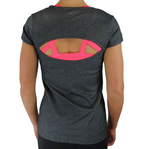 Camiseta de manga corta con cuello redondo para mujer, ropa 100% de algodón personalizada con abertura lateral para verano - Product Image 2